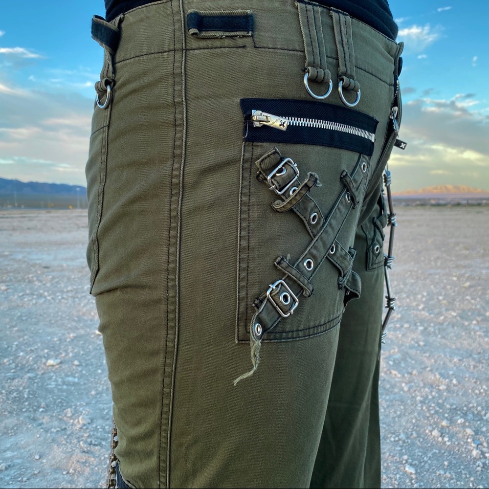 SOLD VTG TRIPP NYC Army Green Bondage Pants - Picture 7 of 10